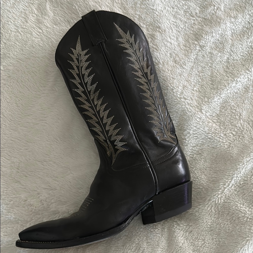 Tony Lama Black Leather Cowboy Boots